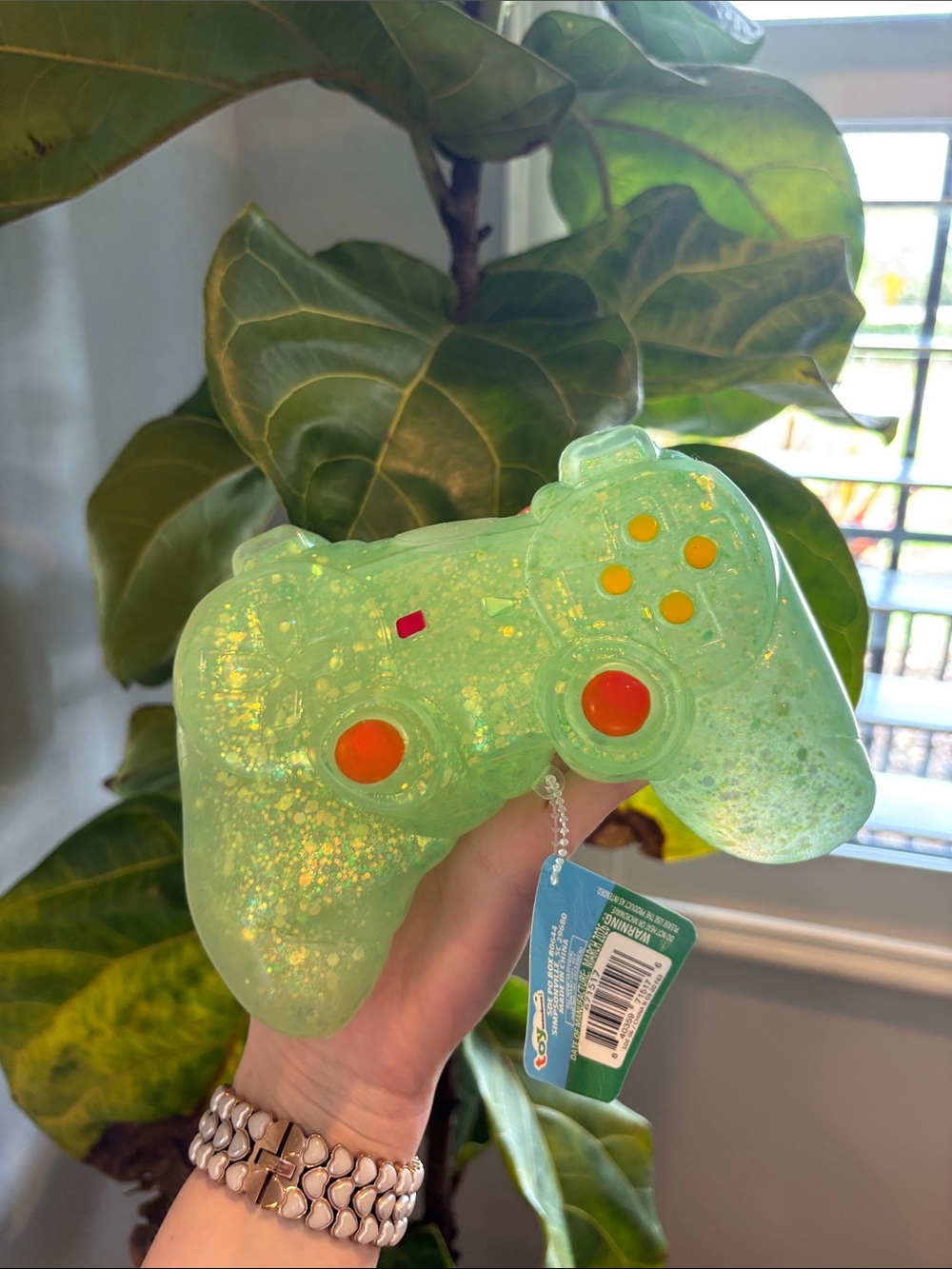 Target Green Glitter Game Controller Squishy fidget toy